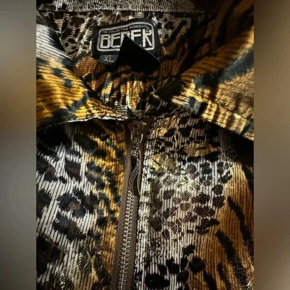 Berek women’s Animal Print jogger zipup wind breaker Satin Jacket XL lightweight - Picture 5 of 8